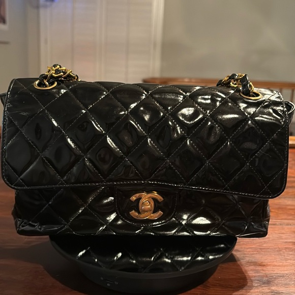 CHANEL Timeless Classique Double Flap Patent Leather Handbag - Picture 3 of 12